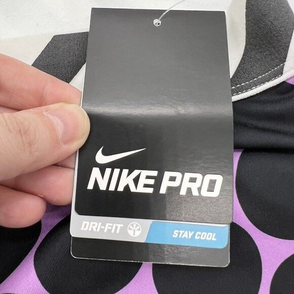 Nike Pro Training Three Inch 3" Shorts Black & purple dots TIGHT FIT Gym… - Picture 3 of 5